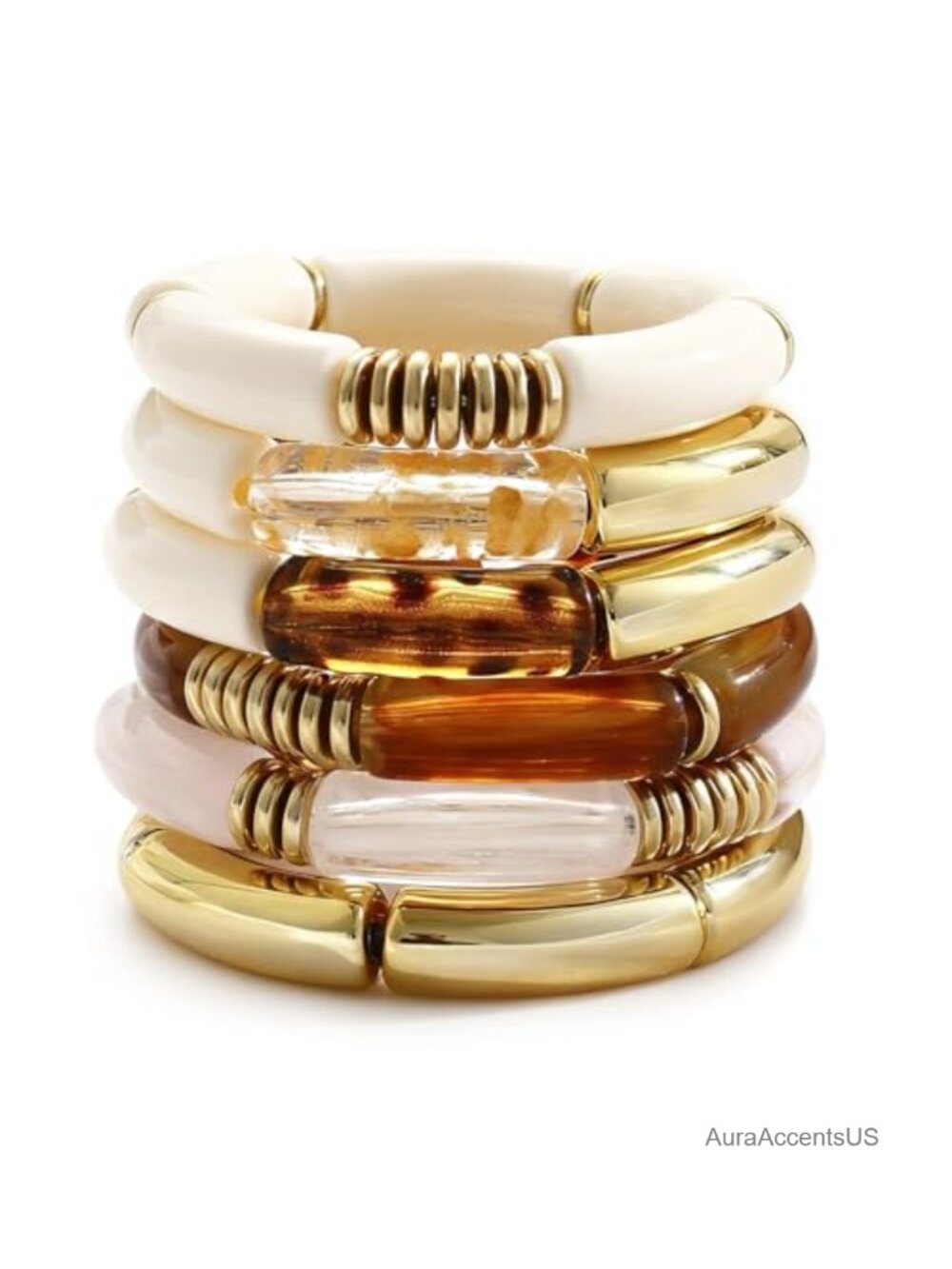 Chunky Acrylic Bangle Bracelet Set Stretchy Stackable Fashion Jewelry